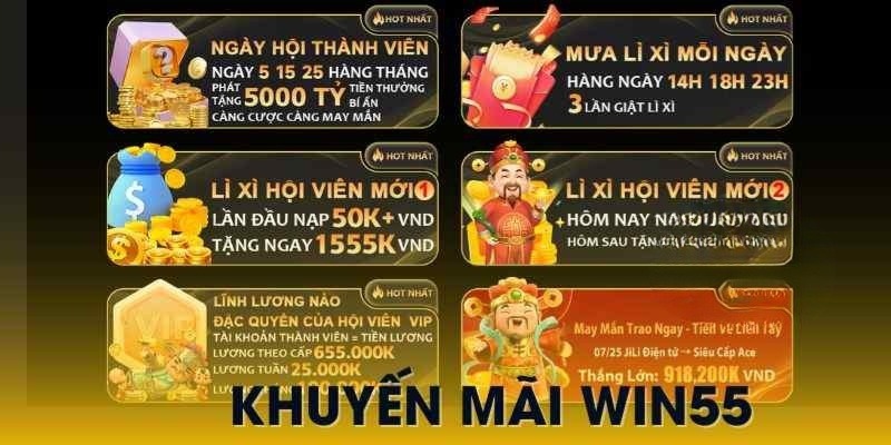 Khuyến mãi Win55 tặng code cho người đăng ký tài khoản lần đầu